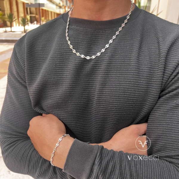 Ensemble de Coffee Bean Chain & Coffee Bean Bracelet