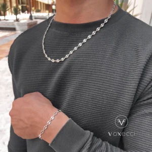 Ensemble de Coffee Bean Chain & Coffee Bean Bracelet