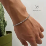 picture of the light grande stainless-steel bracelet displayed on a hand
