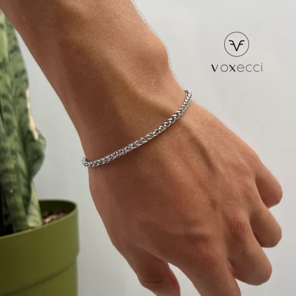 picture of the light grande stainless-steel bracelet displayed on a hand