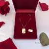 i love you message stainess steel necklace displayed on a luxury box